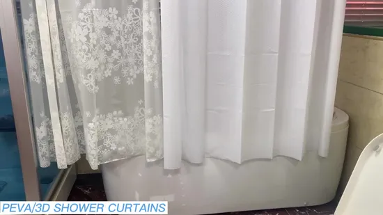 Wholesale Custom PEVA Shower Curtain Set Bathroom Heavy Duty Waterproof Liner Anti