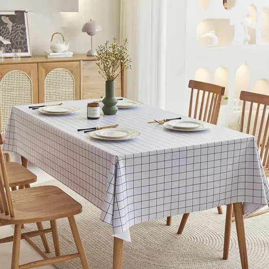 Printed PVC Vinyl Tablecloth Waterproof PVC Fabric Dining Table Cloth 