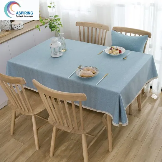 Home Party Textile Rectangular Hot Sale PVC Waterproof The Decoration Plaid Tablecloth 