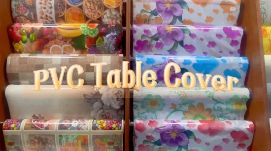 Wholesale Rectangle Table Cloth PVC Printed Waterproof Table Cover 