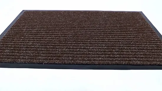 Polyester PVC Backing Double Stripe Rib Anti Slip Floor Entrance Door Mat Chemical Fiber Carpet Mat Coir Mat Plastic Bathroom Mat 