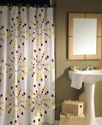 Print PEVA Plastic Bath Shower Curtain 