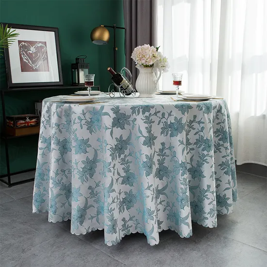 Advanced Flower Round Table Oil Resistant PVC Tablecloth for Indoor/Outdoor Use 