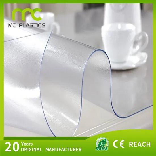 Newly Designed Crystal Transparent PVC Tablecloth, Customized Printed Disposable Tablecloth with RoHS 